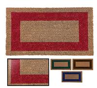 LucaHome Zerbino in Coco Natural Cenefa Colori con Base Antiscivolo, Zerbino in Cocco Liscio Ideale per Interni ed Esterni (Rosso, 40 x 70 cm)