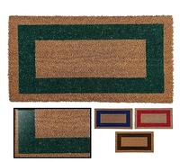 LucaHome Zerbino in Coco Natural Cenefa Colori con Base Antiscivolo Zerbino in Cocco Liscio Ideale per Interni ed Esterni (Verde, 50 x 90 cm)