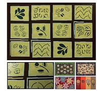 LucaHome - Zerbino in gomma e PVC Manchester Icone Fiori Antiscivolo Assorbente, Zerbino 45 x 68 cm Gomma e PVC, Zerbino per esterni e interni