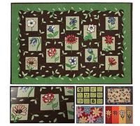 LucaHome Zerbino in gomma e PVC Manchester quadrati fiori antiscivolo assorbente, Zerbino 45 x 68 cm gomma e PVC, Zerbino per esterni e interni