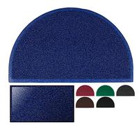 LucaHome - Zerbino in spugna Villena blu semiluna con base antiscivolo molto assorbente, zerbino 45 x 75 cm ricci PVC, zerbino per esterni e interni