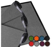 LucaHome - Zerbino ingresso casa 40 x 60 cm grigio 2 pezzi - Tappeto antiscivolo lavabile per porta d'ingresso, cucina e corridoio, zerbino esterno e interno, tappetini originali ingresso casa