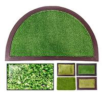 LucaHome Zerbino Ingresso Casa 40 x 70 cm Semiluna in Gomma e Prato Artificiale Base Antiscivolo, Zerbino, Facile Pulizia, Zerbino Assorbente, Fepoto per Esterno ed Interno