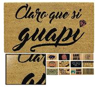 LucaHome Zerbino ingresso casa originale e divertente di cocco naturale - Zerbino chiaro che si guapi 40 x 70 - ideale per porte esterne coperte, corridoi e ingressi di casa