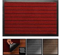 LucaHome Zerbino Nevada Ingresso Casa Antiscivolo Impermeabile Lavabile Antibatterico Per Corridoio, Cucina, Camera da letto, Interno ed Esterno (Rosso), 40 x 60 cm)