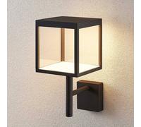 Lucande applique a LED Cube, antracite, vetro, 37 cm, IP54 LUCANDE