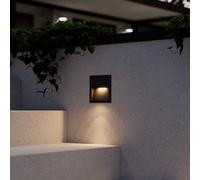 Lucande applique a LED da incasso Loya, 11,5x11,5 cm, grigio, IP54 LUCANDE