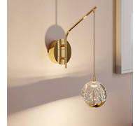 Lucande Applique a LED Hayley, color oro, vetro, altezza 34 cm 9624364