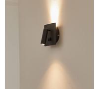 Lucande applique a LED Magya, nera a 2 luci, angolare LUCANDE