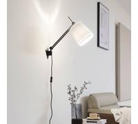 Lucande applique Caelia, spina, nero, tessuto, E27 LUCANDE