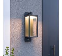 Applique da esterni 'Ferdinand' con sensore di movimento (Moderno) colore Grigio, in Alluminio (1 luce, lampadina inclusa) di Lucande | Applique per parete esterna/parete di casa, abitazione