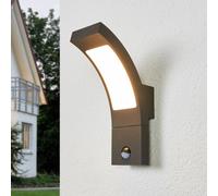 Lucande Applique da esterni LED Juvia, sensore, 27 cm, grigio, IP54 LUCANDE
