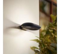 Lucande Applique da esterni LED LOOP, nera, IP44, metallo LUCANDE