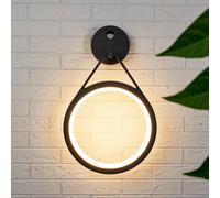 Lucande Applique da esterni LED Micro, anello, sensore LUCANDE