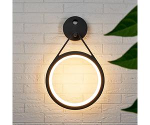 Lucande Applique da esterni LED Micro, anello, sensore LUCANDE