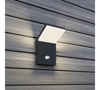 Lucande Applique da esterni LED Nevio, metallo, antracite, sensore LUCANDE