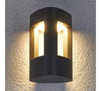 Lucande Applique da esterni LED Pirron, triangolare, metallo, IP54 LUCANDE