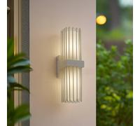 Lucande applique da esterno Chandan, 42 cm, bianco, metallo, IP54 LUCANDE