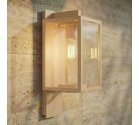 Lucande Applique da esterno Ferda, portalampada inferiore, beige, IP44 LUCANDE