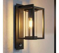 Lucande Applique da esterno Ferda, sensore, portalampada inferiore antracite LUCANDE