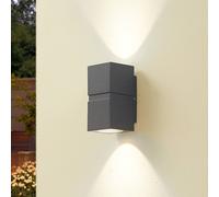 Lucande Applique da esterno Gabriela, a 2 luci, grigio scuro. LUCANDE
