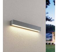 Lucande Applique da esterno LED Lengo, 50 cm, argento, down, 3.000 K LUCANDE
