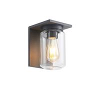 Lucande Applique da Esterno Vintage, Lanterna Decorativa Giardino Lampada Retro a Parete per Portico Ingresso Terrazzo Paralume in Vetro Temperato Stile Moderno Minimalista