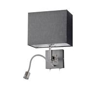 Lucande Applique dimmerabile (Moderno) colore Nero, in Tessuto ad es. Soggiorno & Sala da pranzo applique tessuto