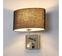 Lucande applique Karla, nero, 30 cm, lampada a LED da lettura, E27 LUCANDE
