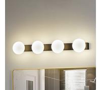 Lucande Applique LED per il bagno Myrra, nera, vetro, 60 cm, IP44 LUCANDE