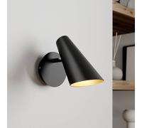 Lucande applique Wibke, altezza 24 cm, nero, oro, metallo LUCANDE