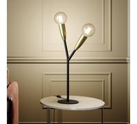 Lucande Carlea da tavolo 2 luci nero-ottone LUCANDE