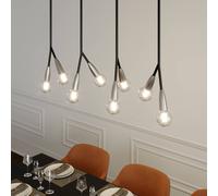 Lucande Carlea sospensione 8 luci nero/nichel LUCANDE