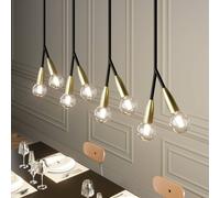 Lucande Carlea sospensione 8 luci nero/ottone LUCANDE