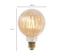 Lucande E27 3,8W LED G95 2.700K 340lm scanalato ambra 5x LUCANDE