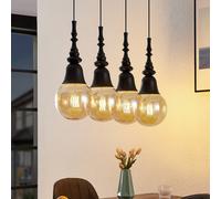 Lucande Gesja a sospensione, 4 luci, lunga, nero 9920026
