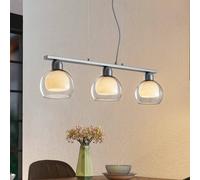 Lucande Kaiya lampada a sospensione, a 3 luci, Ø 14 cm, allungata LUCANDE