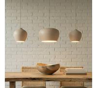 Lucande Lampada a sospensione Malisa, beige, a 3 luci, metallo, 90 cm LUCANDE