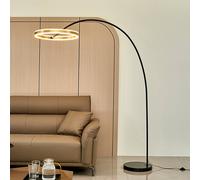 Lucande Lampada ad arco a LED Yekta, color ottone, 183 cm, dimmerabile LUCANDE