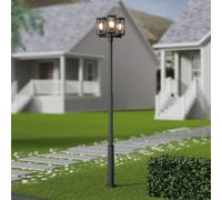 Lucande lampada da esterno Siveta, 240 cm, a 3 luci, nera, E27, IP65 LUCANDE