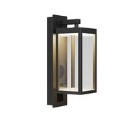 Lucande Lampada da Parete da Esterno con Altoparlante Bluetooth, Luce per Portico per Porta Ingresso, Lanterna da Parete per Esterni Antiruggine in Vetro Trasparente, Impermeabile, Alluminio Nero