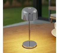 Lucande Lampada da tavolo LED Quill, cromata, CCT, dimmerabile LUCANDE