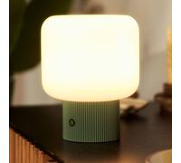 Lucande lampada da tavolo LED ricaricabile Katrin Palme, verde, vetro LUCANDE