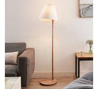 Lucande, lampada da terra Jinda, bianco, legno, tessuto, 160 cm, E27 LUCANDE