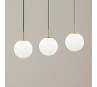 Lucande lampada LED a sospensione Joran, a 3 luci, bianca, vetro LUCANDE