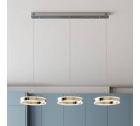 Lucande Lampada LED a sospensione Lyani, 115 cm, a 3 luci, cromo, dimmerabile LUCANDE