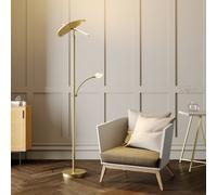 Lucande Lampada LED da pavimento Anniki, ottone, regolabile, dimmerabile LUCANDE