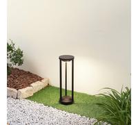 Lucande Lampada solare a LED per vialetto Nilea, Ø 16 cm, nera, sensore LUCANDE