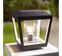 Lucande lampioncino Dunia, antracite, metallo, 24 cm, IP54 LUCANDE