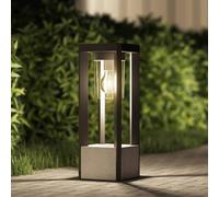 Lucande lampioncino Kalisa, E27, IP44, 42 cm, grigio, metallo LUCANDE